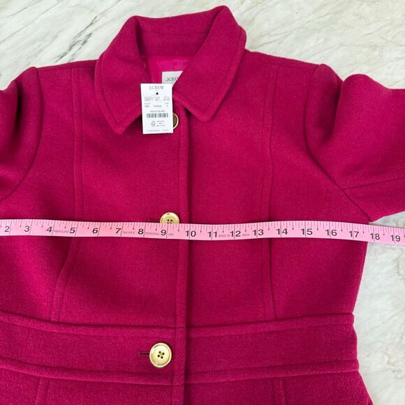 J. Crew wool blend Lady day coat in brilliant berry size 4 NWT - Picture 6 of 11